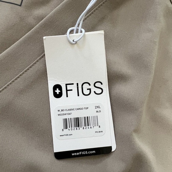 NEW Figs Technical Collection Top Women XXL 2X Classic Cargo Top Beige Boulder - Picture 3 of 12